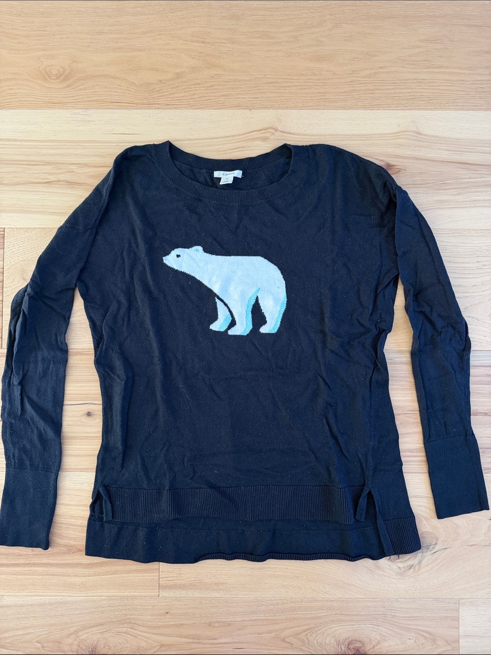 Lightweight sweater with polar bear on front
